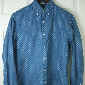 J.Crew Men's Classic Button Down Shirt Dotted Blue